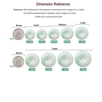 Dahlia Eternal Circle Jade Necklace, Real Grade A Certified Burma Jadeite for Inner Peace, Adjustable Lucky Red Cord, D24-Q80