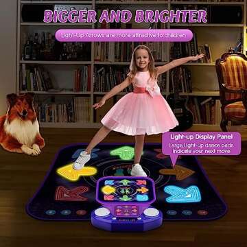 Light Up Dance Mat for 3-12 Year Olds with Bluetooth