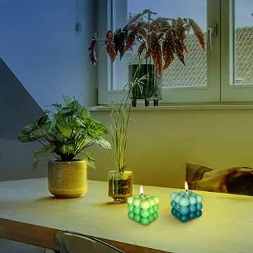 Scented Bubble Candles - Pastel Cube Decor Set