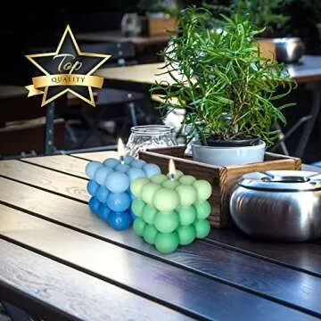 Scented Bubble Candles - Pastel Cube Decor Set