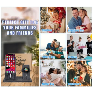 Wood Docking Station with Phone Stand and iWatch Holder