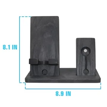 Wood Docking Station with Phone Stand and iWatch Holder