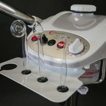 OMWAH 3 in 1 Aromatherapy Facial Steamer with 5X LED Magnifying Lamp Glass High-Frequency Esthetician Spa Equipment