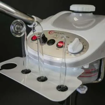 OMWAH 3 in 1 Aromatherapy Facial Steamer with 5X LED Magnifying Lamp Glass High-Frequency Esthetician Spa Equipment