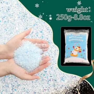 RGQSUN 8.8oz Christmas Fake Snow Decoration for Crafts,Artificial Fake Snow Powder Filler White Snow for Christmas Party Decoration Supplies
