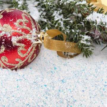 RGQSUN 8.8oz Christmas Fake Snow Decoration for Crafts,Artificial Fake Snow Powder Filler White Snow for Christmas Party Decoration Supplies