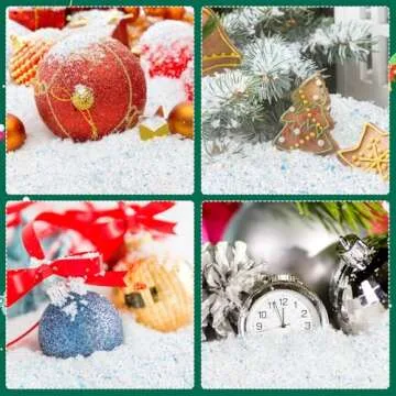 RGQSUN 8.8oz Christmas Fake Snow Decoration for Crafts,Artificial Fake Snow Powder Filler White Snow for Christmas Party Decoration Supplies