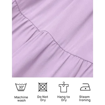 ZESICA Women's Sexy Boho Off Shoulder Puff Short Sleeve High Waist Ruffled Flowy A Line Beach Party Midi Dress,Purple,Large