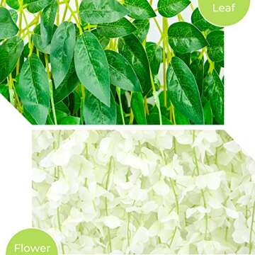 Serwalin Wisteria Hanging Flowers - 12 Pack Enchanting Decor