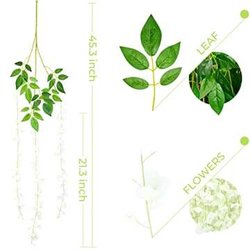 Serwalin Wisteria Hanging Flowers - 12 Pack Enchanting Decor