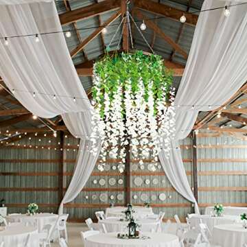 Serwalin Wisteria Hanging Flowers - 12 Pack Enchanting Decor