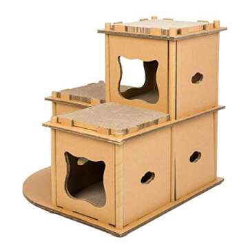Eco-Friendly Multilevel Cat House Fortress for Pets