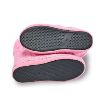 AIREE FAIREE Slipper Boots For Women Booties Ladies Furry Boot Bootie Slippers House Faux Fur Knitted Boots (Medium / 7-8 B(M) US, Light Pink)