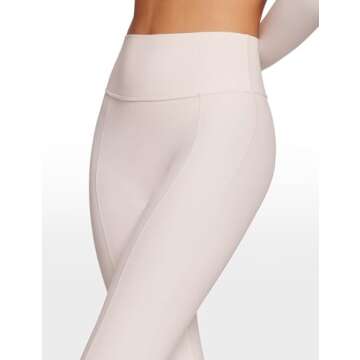 INGIA High Waist Mini Flared Leggings for Women 31" Bootcut Tummy Control Casual Lounge Yoga Pants Coconut White Medium