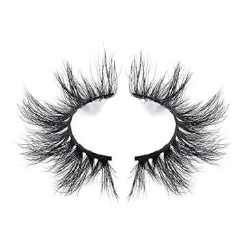 Derun 5 Pairs 20MM 3D Long Real Mink Lashes Pack Natural Look Fluffy Volume Eyelashes Handmade Thick Soft Reusable Dramatic Criss-cross Lash (5Pairs1Style(Pixie))