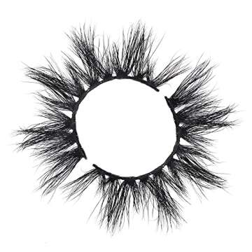 Derun 5 Pairs 20MM 3D Long Real Mink Lashes Pack Natural Look Fluffy Volume Eyelashes Handmade Thick Soft Reusable Dramatic Criss-cross Lash (5Pairs1Style(Pixie))