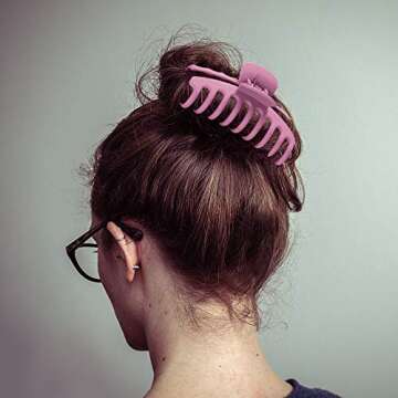 SHALAC Large Hair Claw Clips for Thick Hair 4 PCS, Strong Hold Perfect for Women, Barrettes for Long Hair, Fashion Accessories for Girls, Hair Clamps Clip 4.4 Inch Big Hair Claw for Heavy Hair