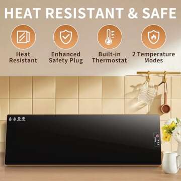 Electric Warming Tray（Extra Long 40”x12”），Food Warmer with Thermostat and Full Surface Heating，Food Warming Mat with 2 Temperature Modes for Parties Buffet，Gatherings，Gold Edge Warming Mat for Food