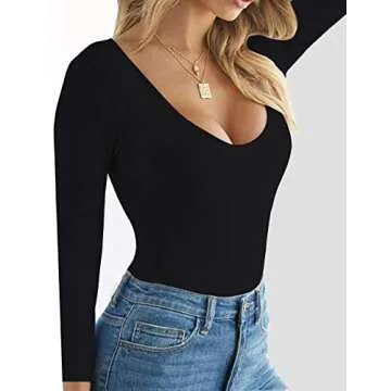 Stylish SUNRO Women's Long Sleeve Bodysuit for All Occasions