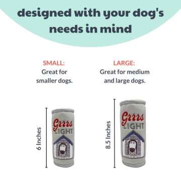 Huxley & Kent for Dogs | Grrrs Light (Small) | Funny Dog Toy | Power Plush Dog Toy with Squeaker | Dog Gift | Fun, Durable, and Safe | H&K Squeaky Dog Toy