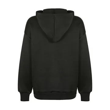 NUFIWI Oversized Y2K Graphic Hoodie - Women’s Stylish Zip Up Jacket
