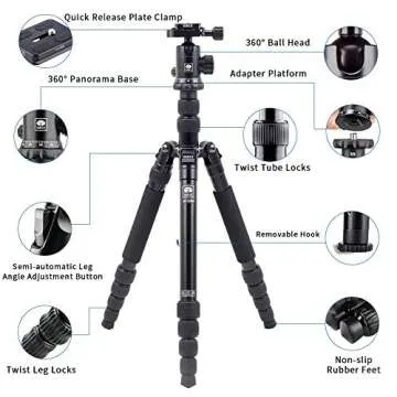 SIRUI Tripod for Camera, 2-in-1 Aluminum Camera Tripod Monopod, Compact Travel Tripod with 360 Panorama Ball Head, Professional Tripod for DSLR Video Camcorders 17,6lbs Load (MT1005+M10)