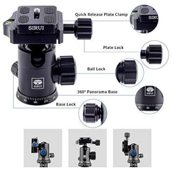 SIRUI Tripod for Camera, 2-in-1 Aluminum Camera Tripod Monopod, Compact Travel Tripod with 360 Panorama Ball Head, Professional Tripod for DSLR Video Camcorders 17,6lbs Load (MT1005+M10)