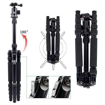 SIRUI Tripod for Camera, 2-in-1 Aluminum Camera Tripod Monopod, Compact Travel Tripod with 360 Panorama Ball Head, Professional Tripod for DSLR Video Camcorders 17,6lbs Load (MT1005+M10)