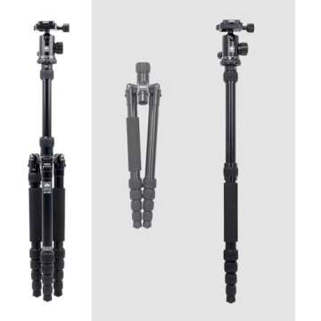 SIRUI Tripod for Camera, 2-in-1 Aluminum Camera Tripod Monopod, Compact Travel Tripod with 360 Panorama Ball Head, Professional Tripod for DSLR Video Camcorders 17,6lbs Load (MT1005+M10)