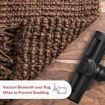 nuLOOM 6x9 Daniela Jute Tassel Hand Woven Area Rug, Chocolate, Solid Chunky Farmhouse Design, Natural Fiber, For Bedroom, Dining Room, Living Room, Hallway, Office, Entryway