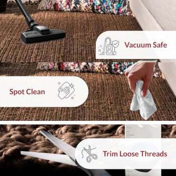 nuLOOM 6x9 Daniela Jute Tassel Hand Woven Area Rug, Chocolate, Solid Chunky Farmhouse Design, Natural Fiber, For Bedroom, Dining Room, Living Room, Hallway, Office, Entryway