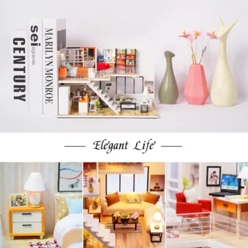 Elegant 3D Wooden Miniature Dollhouse Kit for Adults