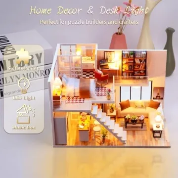 Elegant 3D Wooden Miniature Dollhouse Kit for Adults