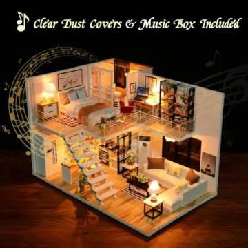 Elegant 3D Wooden Miniature Dollhouse Kit for Adults