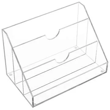 MyGift 3-Slot Clear Acrylic Tabletop Mail Sorter and Desktop Letter Organizer for Classroom, Office, Home