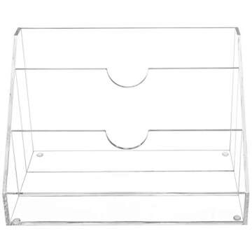 MyGift 3-Slot Clear Acrylic Tabletop Mail Sorter and Desktop Letter Organizer for Classroom, Office, Home