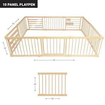 Wooden Playpen Extra Large for Safe Toddler Playtime