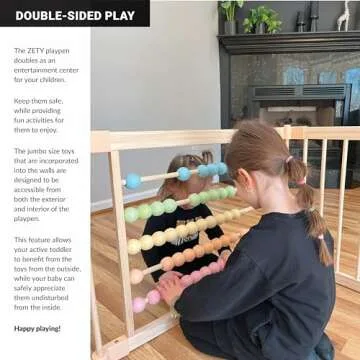 Wooden Playpen Extra Large for Safe Toddler Playtime