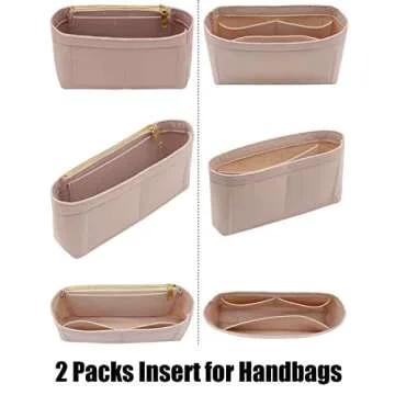 LEXSION Felt Purse Organizer with Zipper Pack of 2