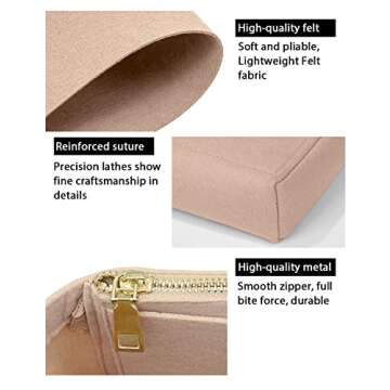 LEXSION Felt Purse Organizer with Zipper Pack of 2