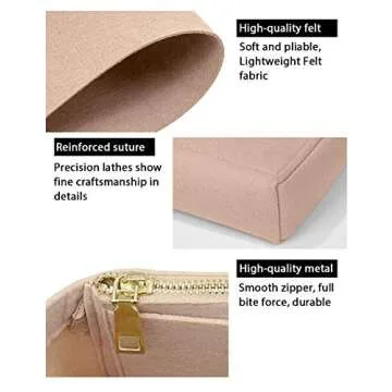 LEXSION Felt Purse Organizer with Zipper Pack of 2