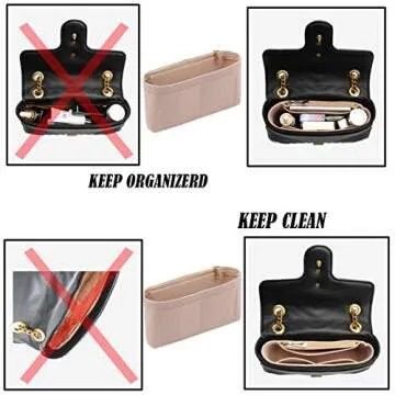 LEXSION Felt Purse Organizer with Zipper Pack of 2