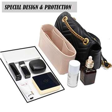 LEXSION Felt Purse Organizer with Zipper Pack of 2