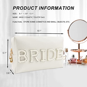 Bridal Makeup Bag with Rhinestone and Pearls for Her
