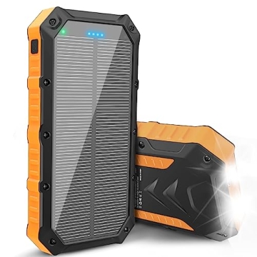 Kepswin 42800mAh Solar Power Bank: Fast Charging, 4 USB Ports, LED Flashlight