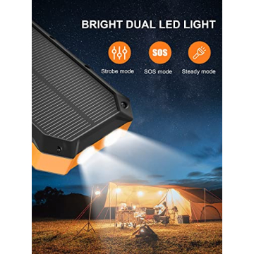 42800mAh Solar Power Bank Fast Charging 4 USB Ports LED Flashlight