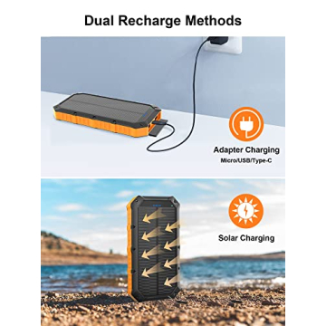 42800mAh Solar Power Bank Fast Charging 4 USB Ports LED Flashlight