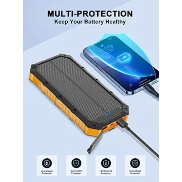 42800mAh Solar Power Bank Fast Charging 4 USB Ports LED Flashlight