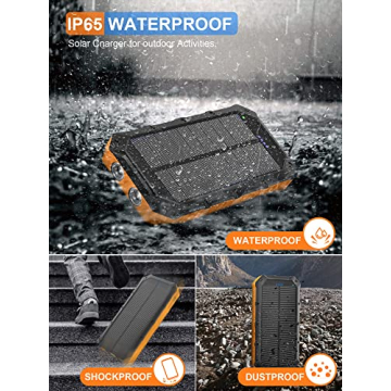 42800mAh Solar Power Bank Fast Charging 4 USB Ports LED Flashlight