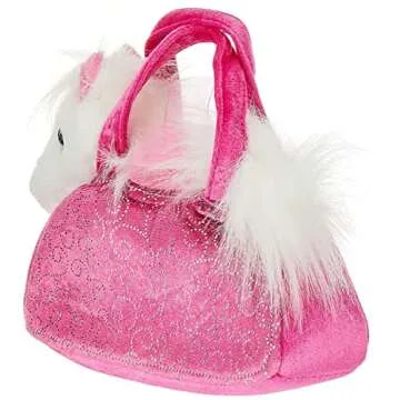 Aurora 8" Plush Pony Pet Carrier - Soft & Stylish for Toddlers